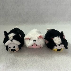 Set of 3 Dog Tsum Tsum Japan Disney Store French Bulldog Piglet Goofy